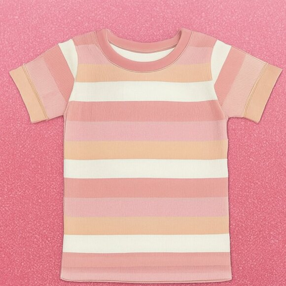 “Sunset Snuggles” Ribbed Lounge Set – Soft Stripes for Cozy Days 4T NWT Cotton - Picture 4 of 7